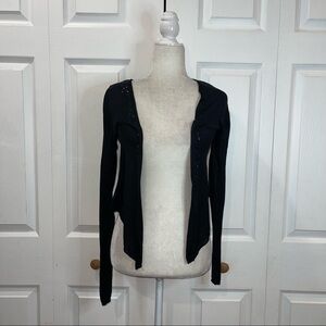 2/$25 Guess Jean Black Long Sleeve Silk Cardigan